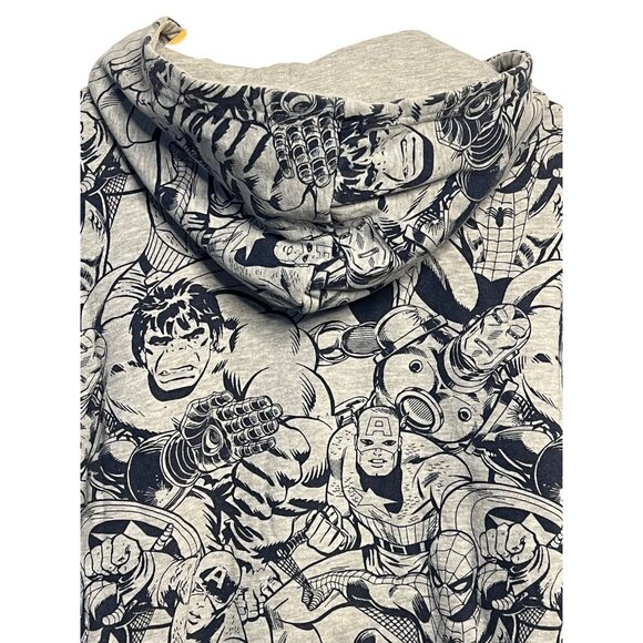 Marvel Comics Themed  Sweatshirt Hoodie Youth Large Gray & Navy TV Super Hero - Picture 14 of 16